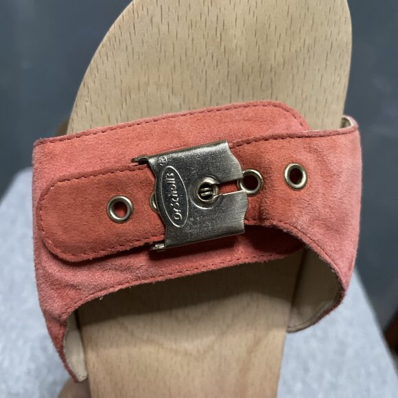 Dr Scholls Classic Original Collection Size 9 Wooden Sandals Red Ombré Leather - Picture 9 of 16